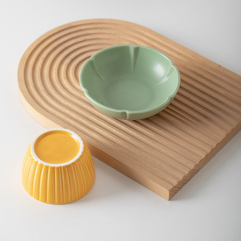 Pet Macaron Color Ceramic Feeding Bowl