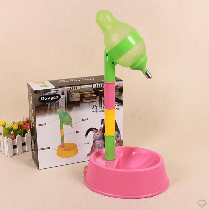 Adjustable Pet Automatic Water Dispenser Feeding Bowl Stand