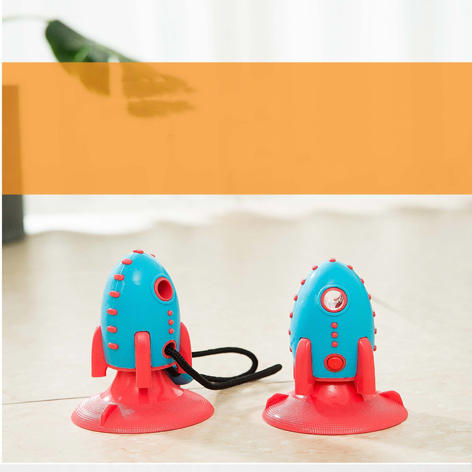 Rocket Shape Pet Food Dispenser Bite Resistant Toy