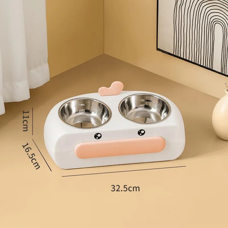 Pet Duck Design Double Bowl Feeding Tray