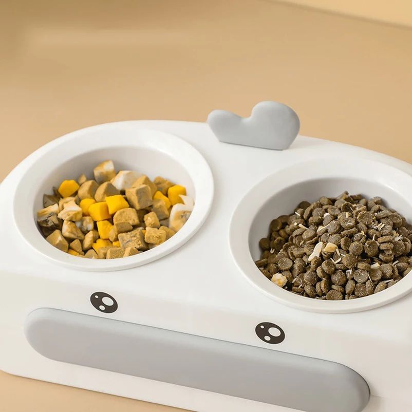 Pet Duck Design Double Bowl Feeding Tray