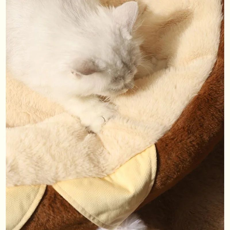 Winter Warm Pet Round Plush Deep Sleep Cushion Bed
