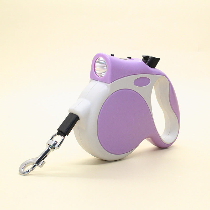 Pet Retractable Leash With Light Durable Control Rope