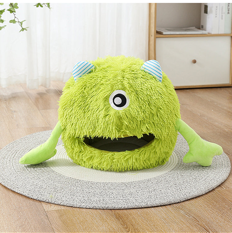 Calming Pet Round Plush Self Warming Cushion Bed