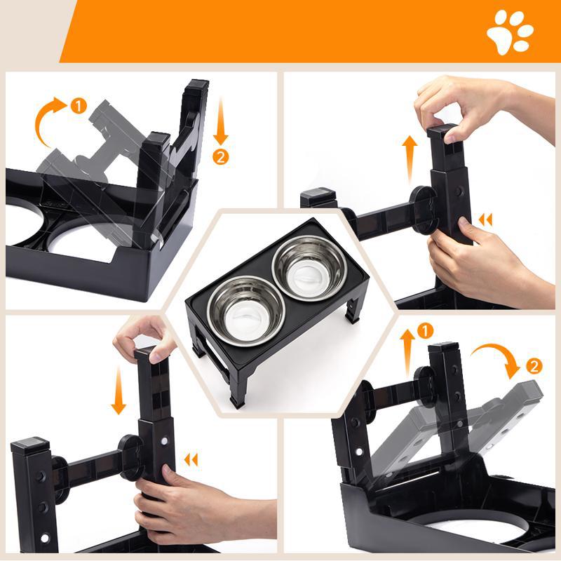 Pet Adjustable Feeding Bowl Neck Protection Stand