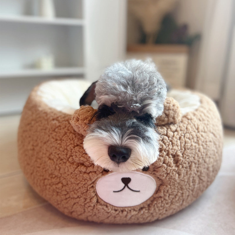 Cartoon Pet Nest Four Seasons Universal Plush Round Cushion Bed