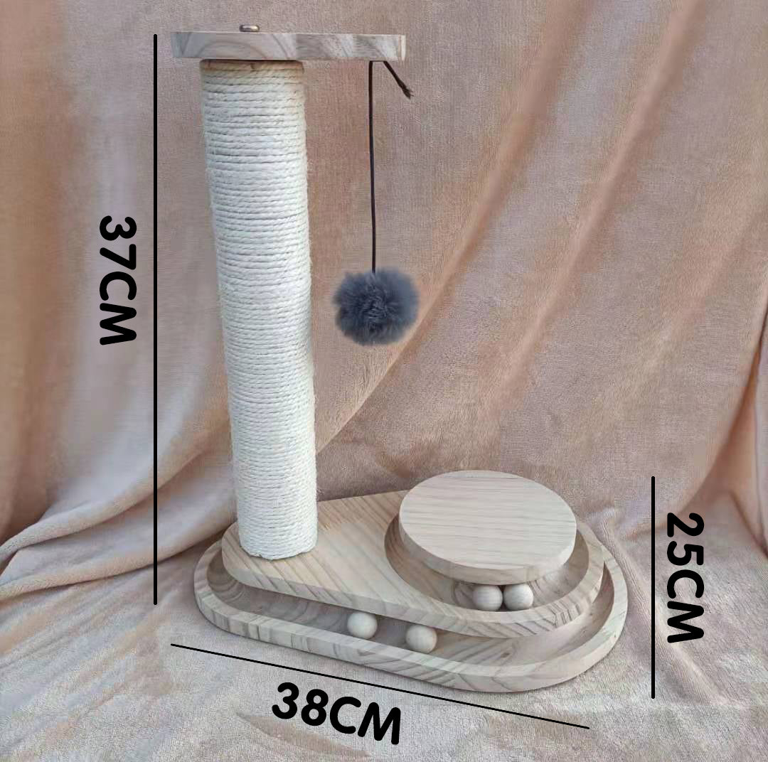 Solid Wood Pet Turntable Interactive Bite Resistant Toy