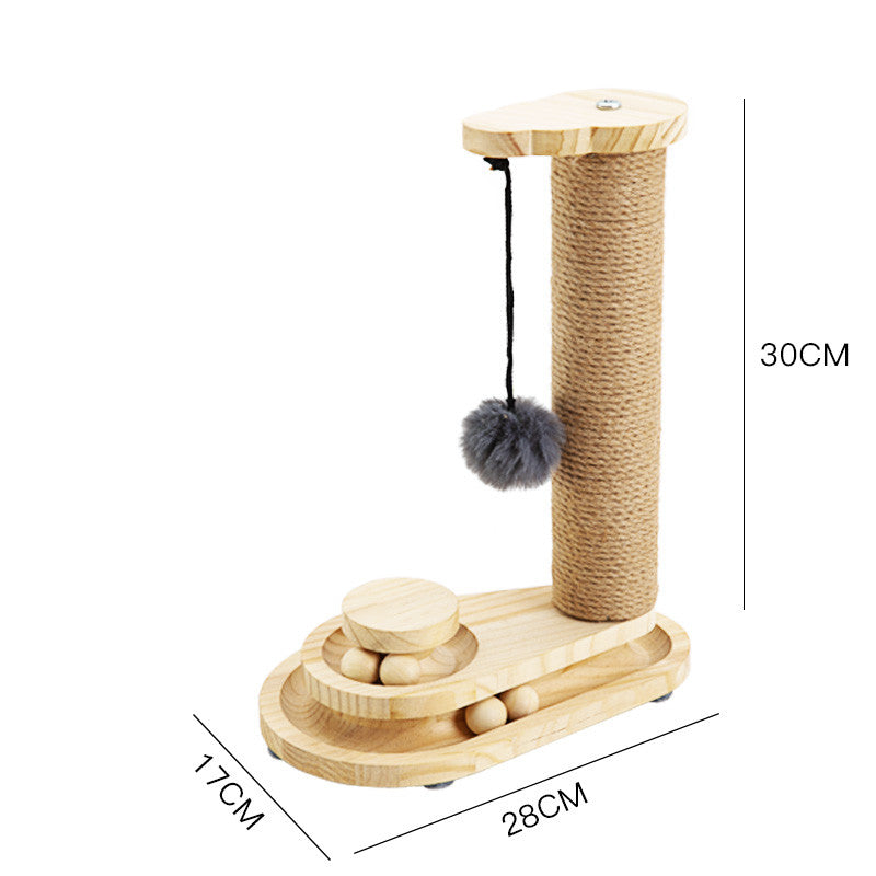 Solid Wood Pet Turntable Interactive Bite Resistant Toy