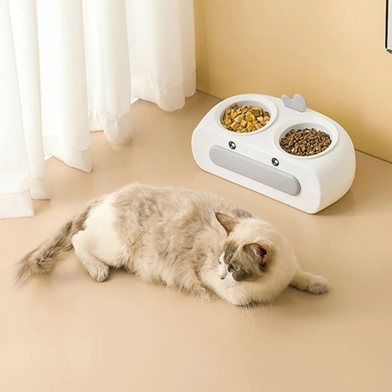 Pet Duck Design Double Bowl Feeding Tray