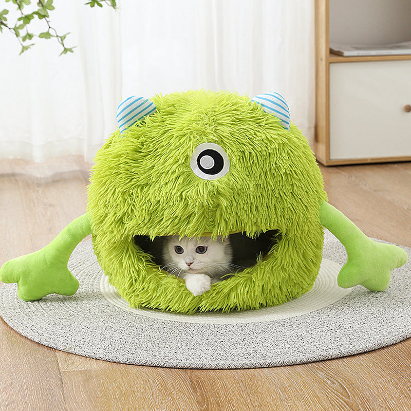 Calming Pet Round Plush Self Warming Cushion Bed