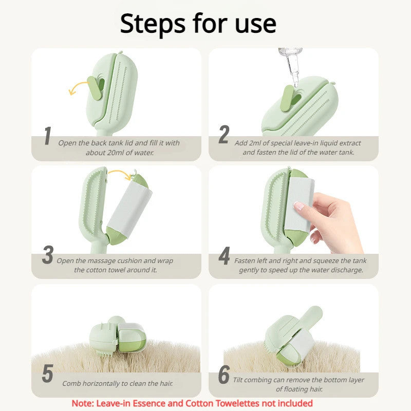 Pet Grooming Comb Floating Hair Removal Water Tank Brush Tool