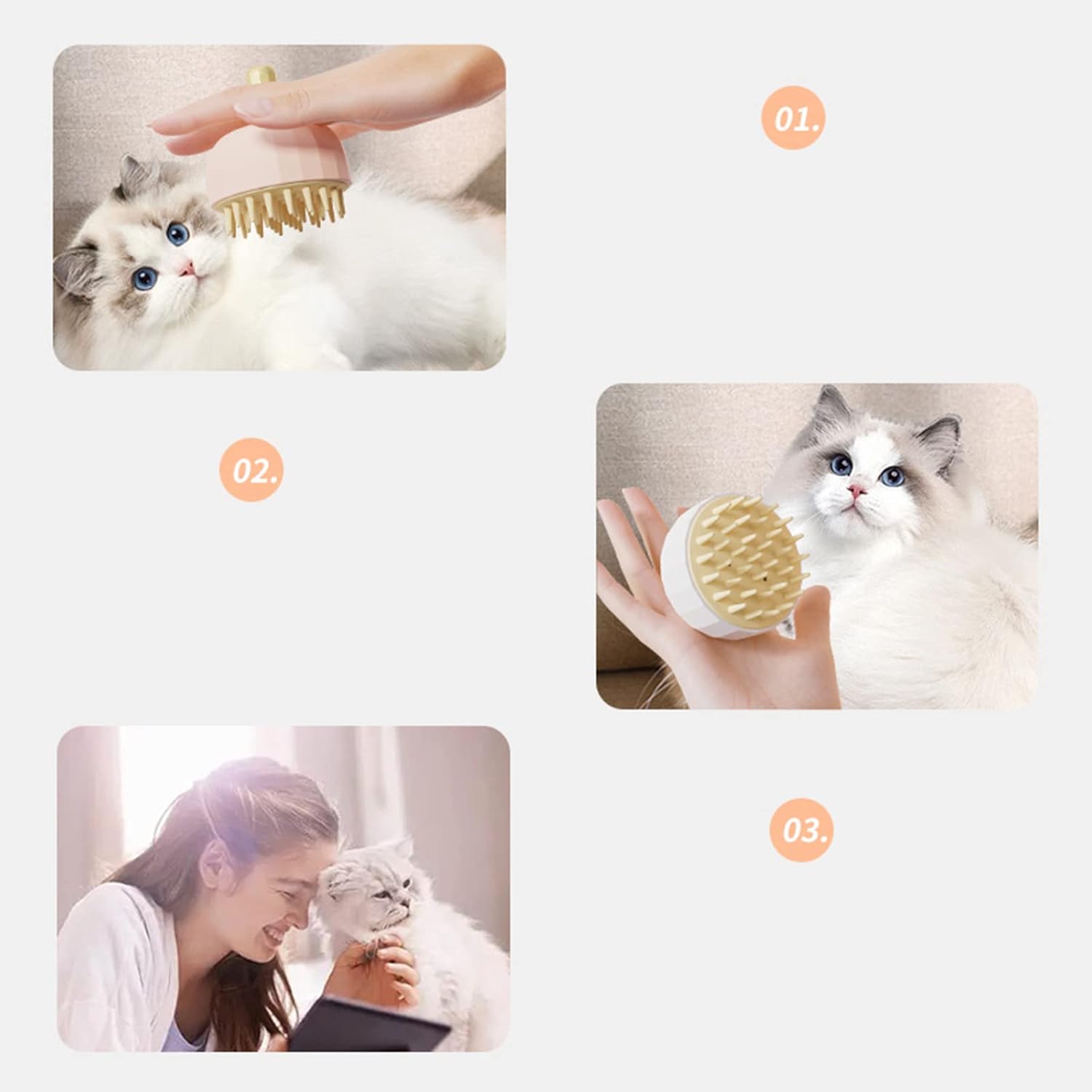 Pet Bath Shampoo Massage Grooming Brush Cleaning Tool