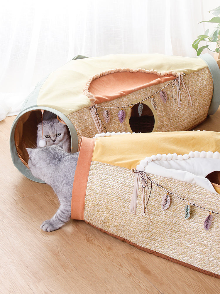 Interactive Pet Tunnel Roll Toy With Peek Hole Design