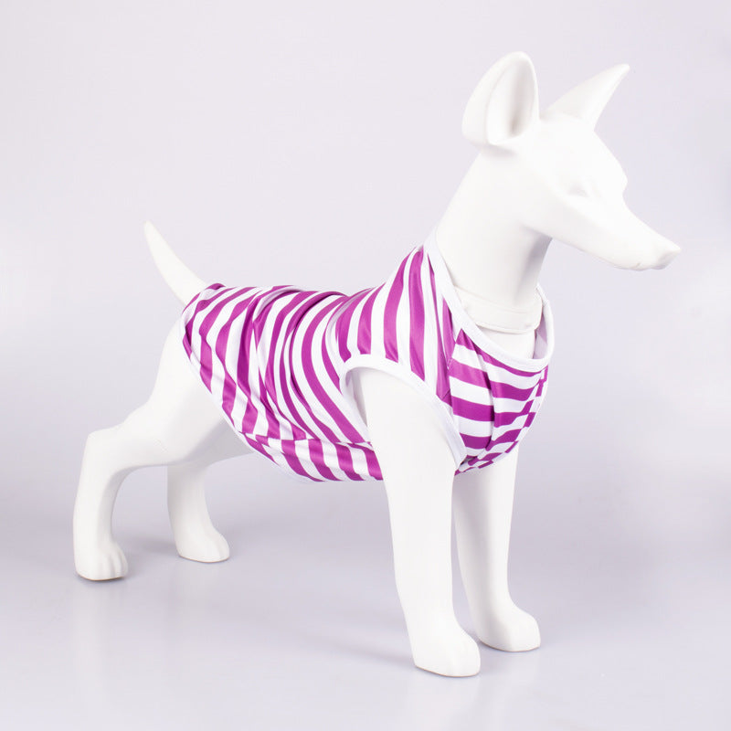 Striped Crew Neck Pet Tank Top
