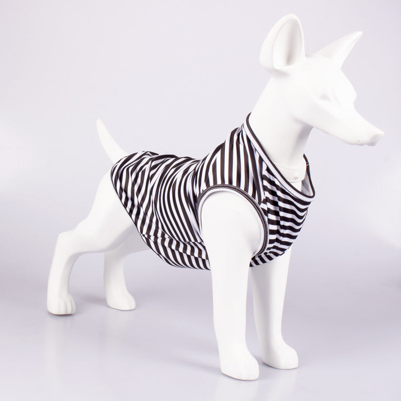 Striped Crew Neck Pet Tank Top