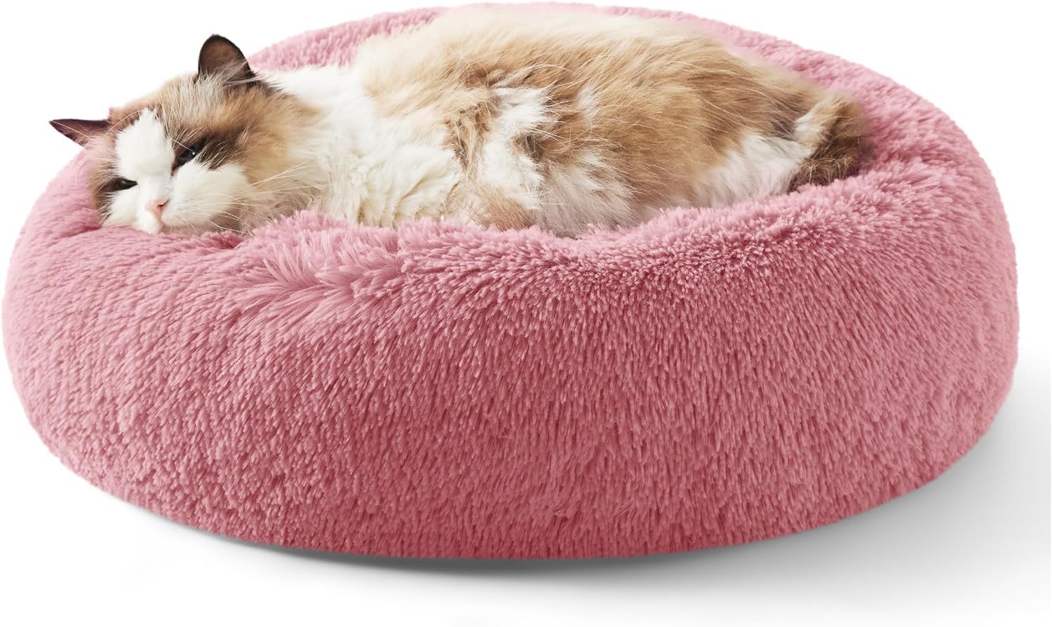 Indoor Solid Color Non Slip Fluffy Plush Pet Bed