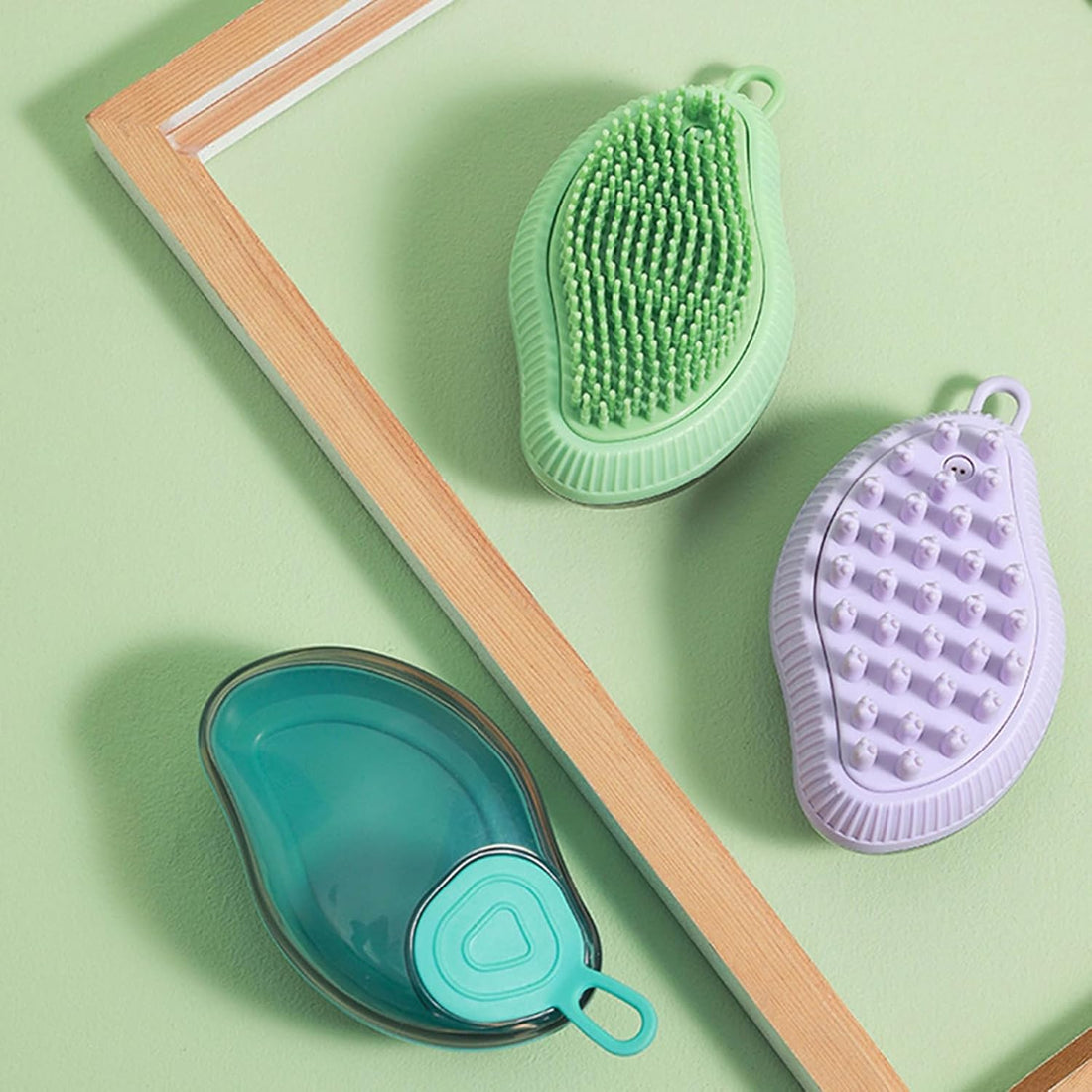 Pet Silicone Bath Shampoo Dispenser Grooming Brush Tool