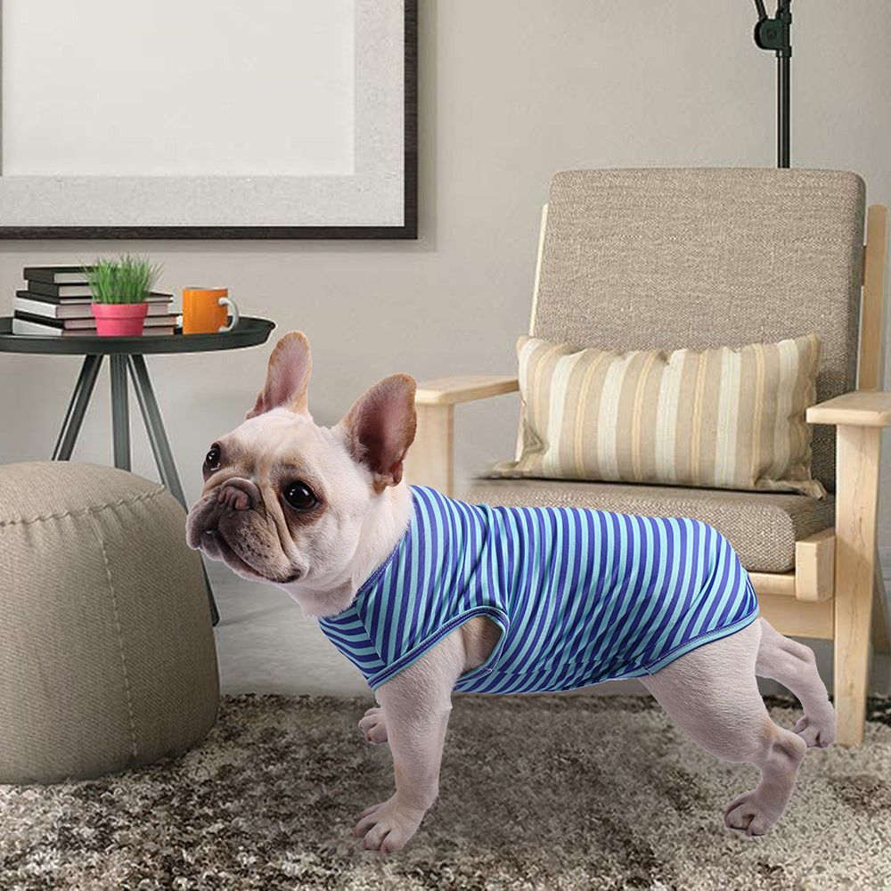 Striped Crew Neck Pet Tank Top