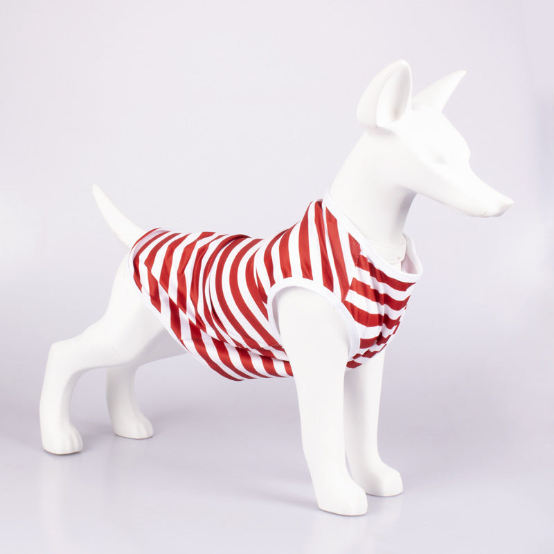 Striped Crew Neck Pet Tank Top