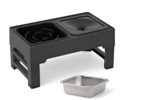 Pet Double Stainless Stand Adjustable Feeding Bowl