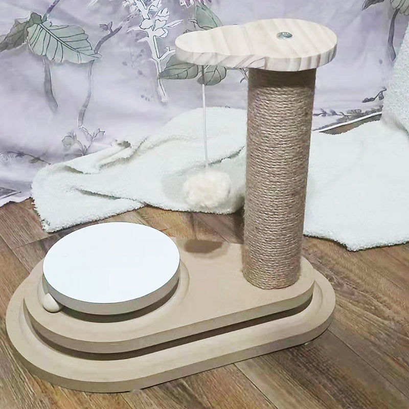 Solid Wood Pet Turntable Interactive Bite Resistant Toy