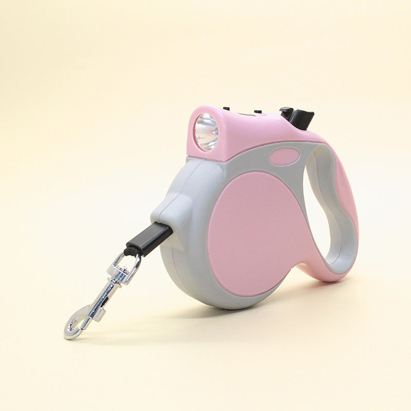 Pet Retractable Leash With Light Durable Control Rope