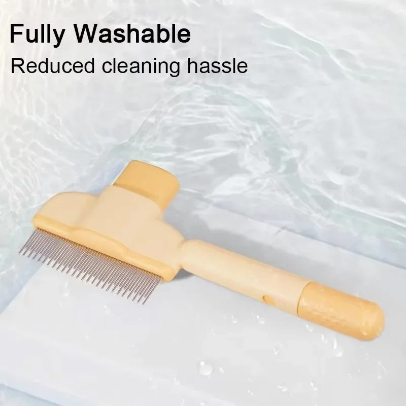 Pet One-Click Grooming Brush Gentle Hair Removal Anti-Mite Tool