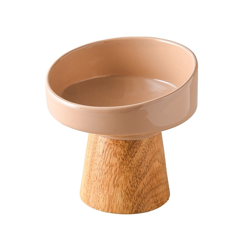 Pet Ceramic Elevated Food Water Bowl Dish Plate