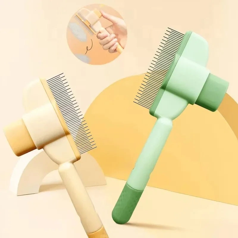 Pet One-Click Grooming Brush Gentle Hair Removal Anti-Mite Tool