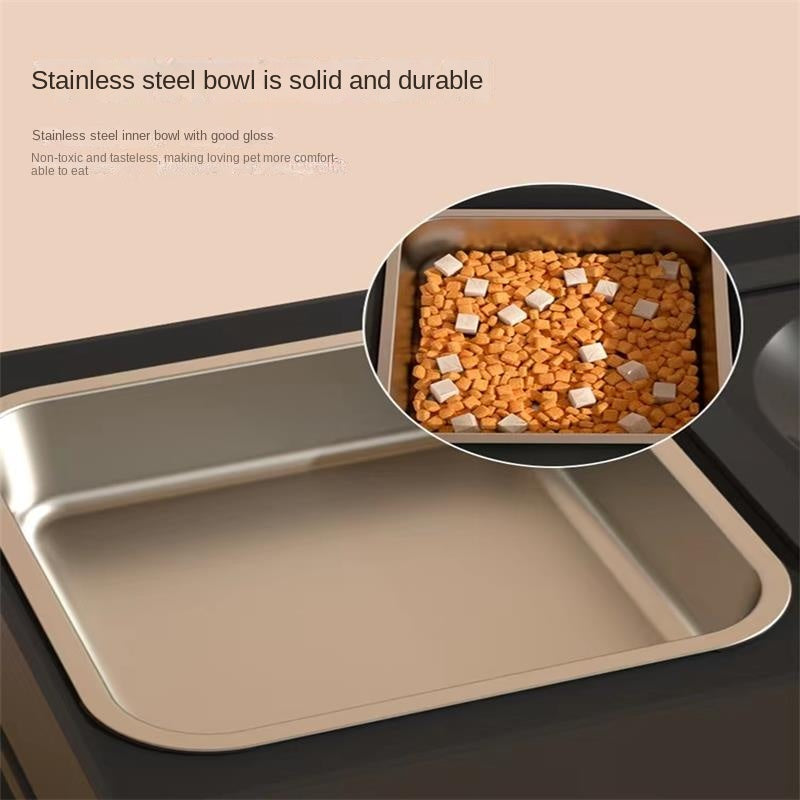 Pet Double Stainless Stand Adjustable Feeding Bowl