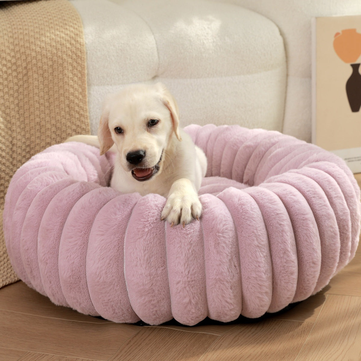 Warm Pet Round Plush Nest Kennel Winter Mat Bed