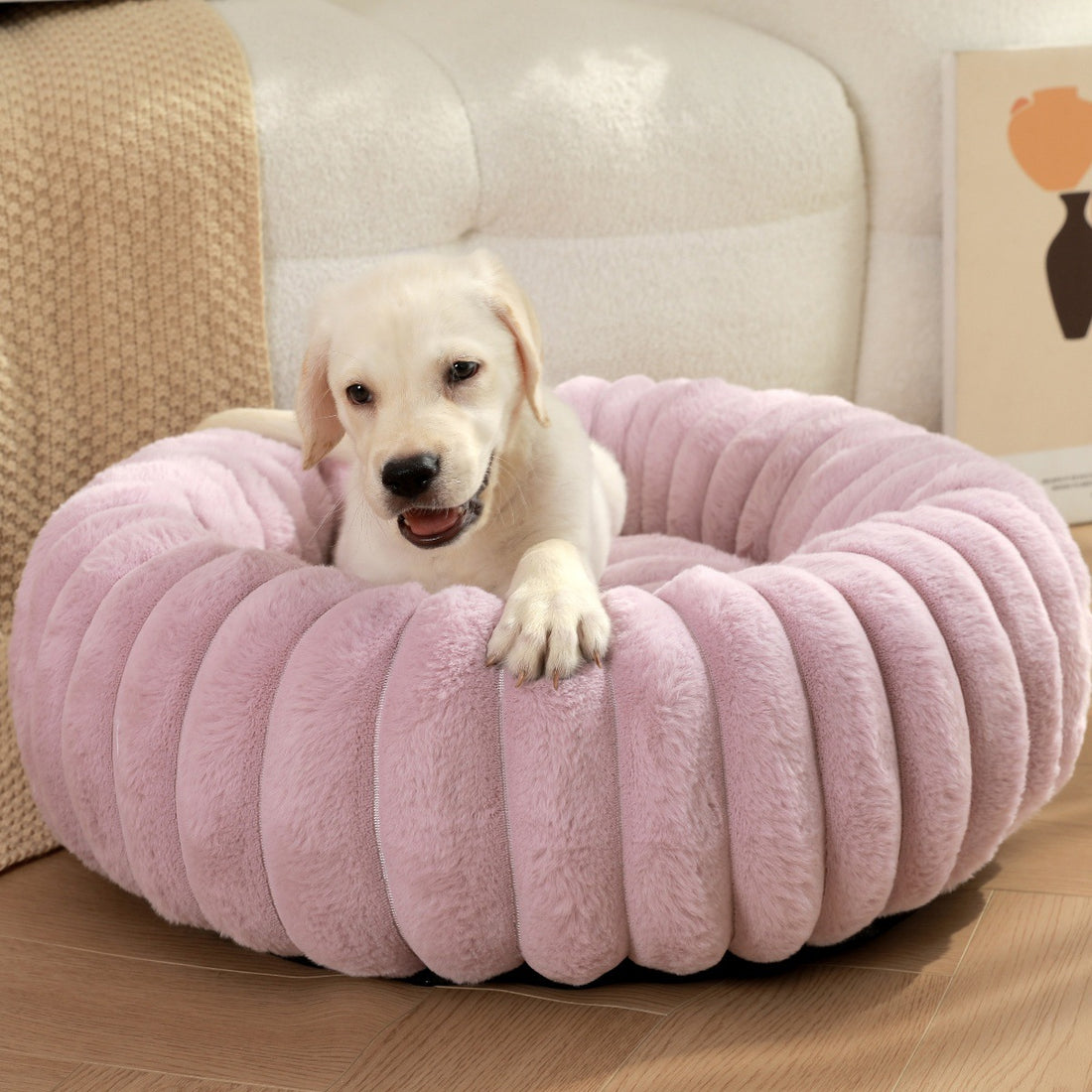 Warm Pet Round Plush Nest Kennel Winter Mat Bed