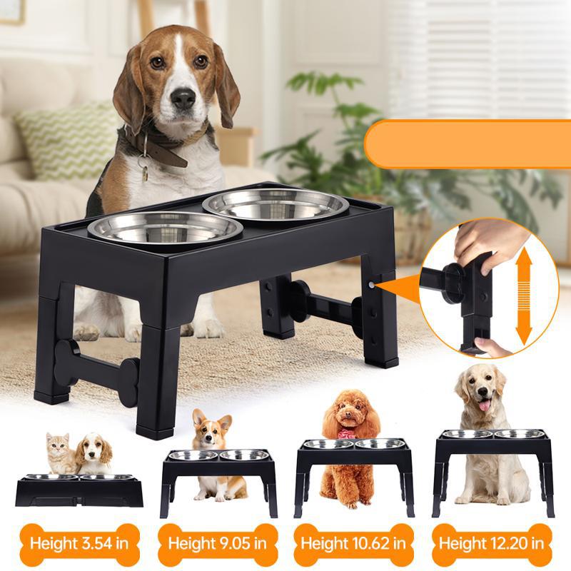 Pet Adjustable Feeding Bowl Neck Protection Stand
