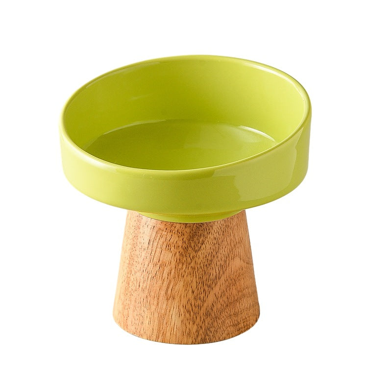 Pet Ceramic Elevated Food Water Bowl Dish Plate