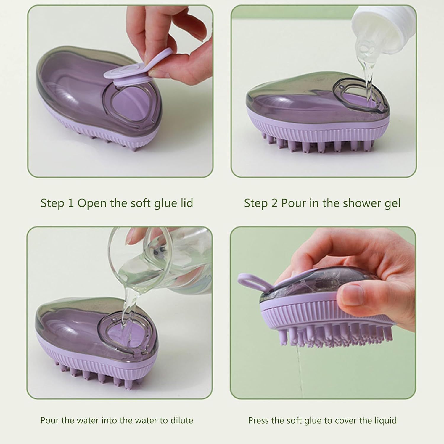 Pet Silicone Bath Shampoo Dispenser Grooming Brush Tool
