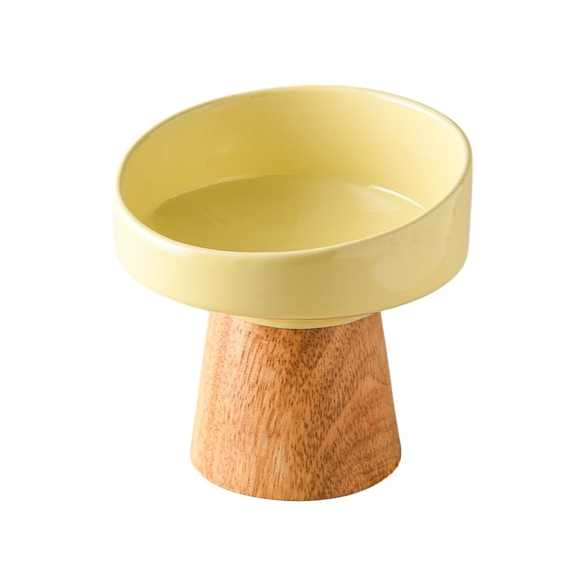 Pet Ceramic Elevated Food Water Bowl Dish Plate