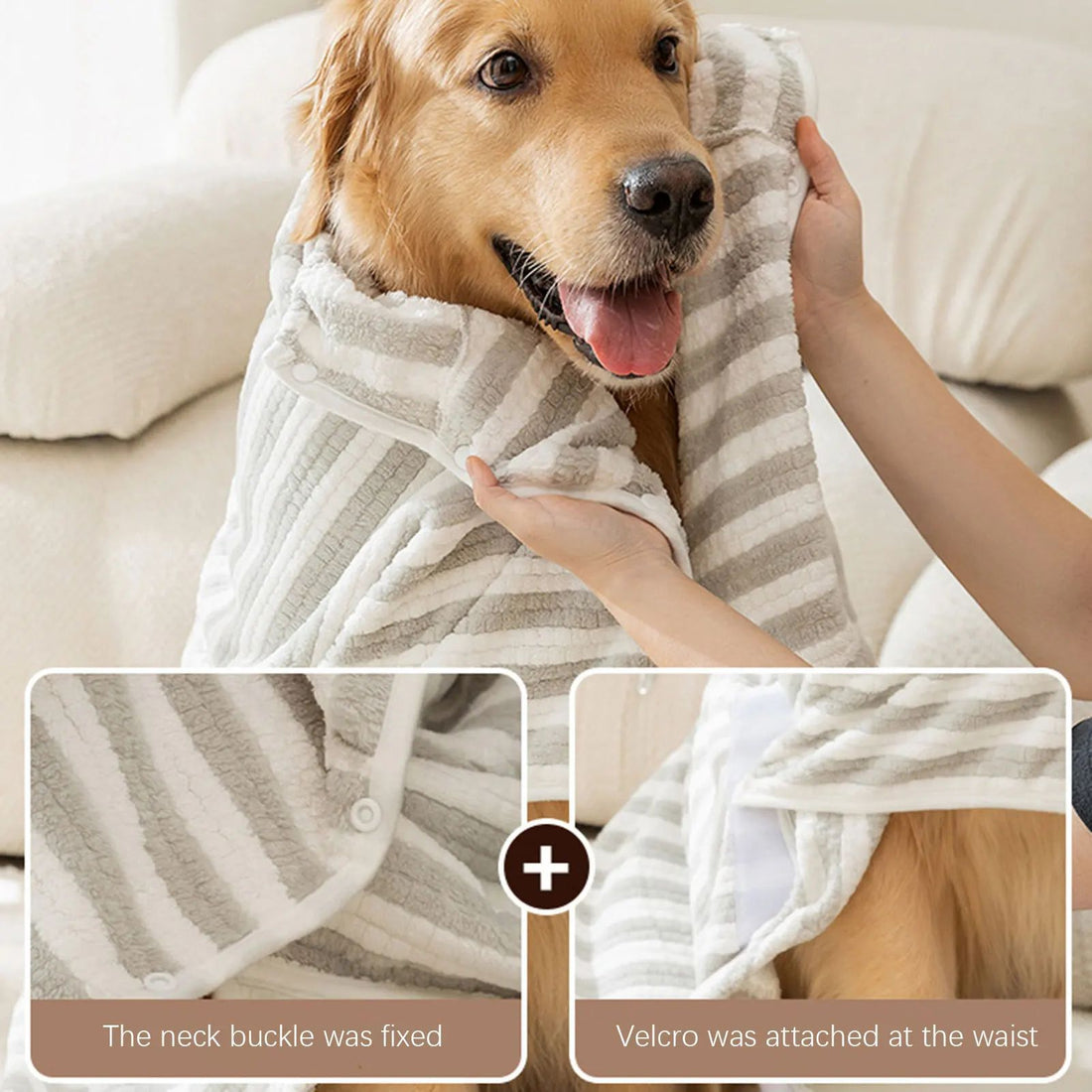 Pet Ultra-Absorbent Quick-Dry Bath Towel Bathrobe Wrap