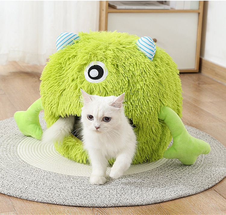 Calming Pet Round Plush Self Warming Cushion Bed