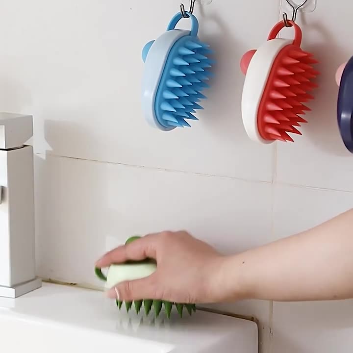 Soft Gel Bath Massage Brush Shampoo Grooming Tool