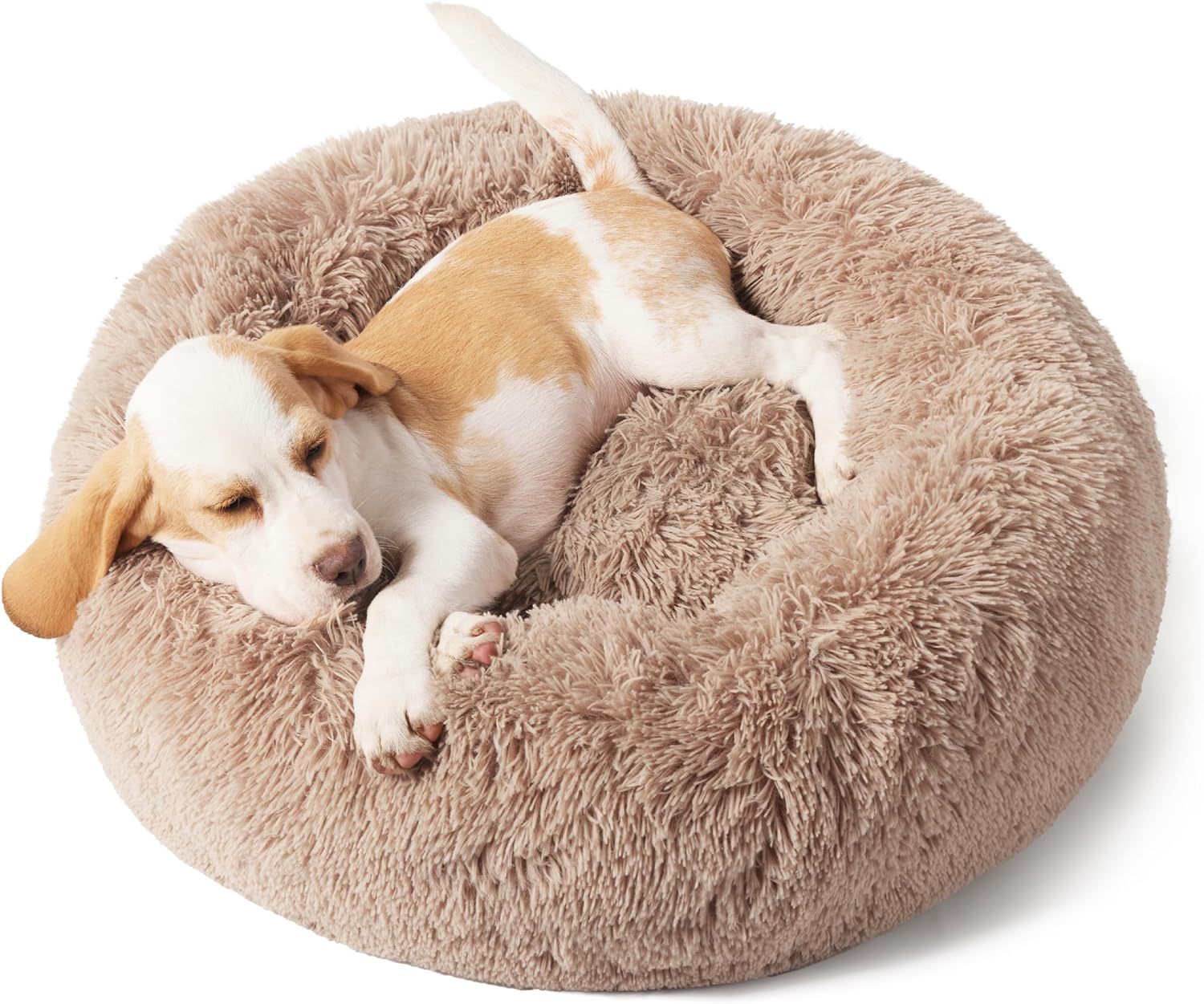 Indoor Solid Color Non Slip Fluffy Plush Pet Bed