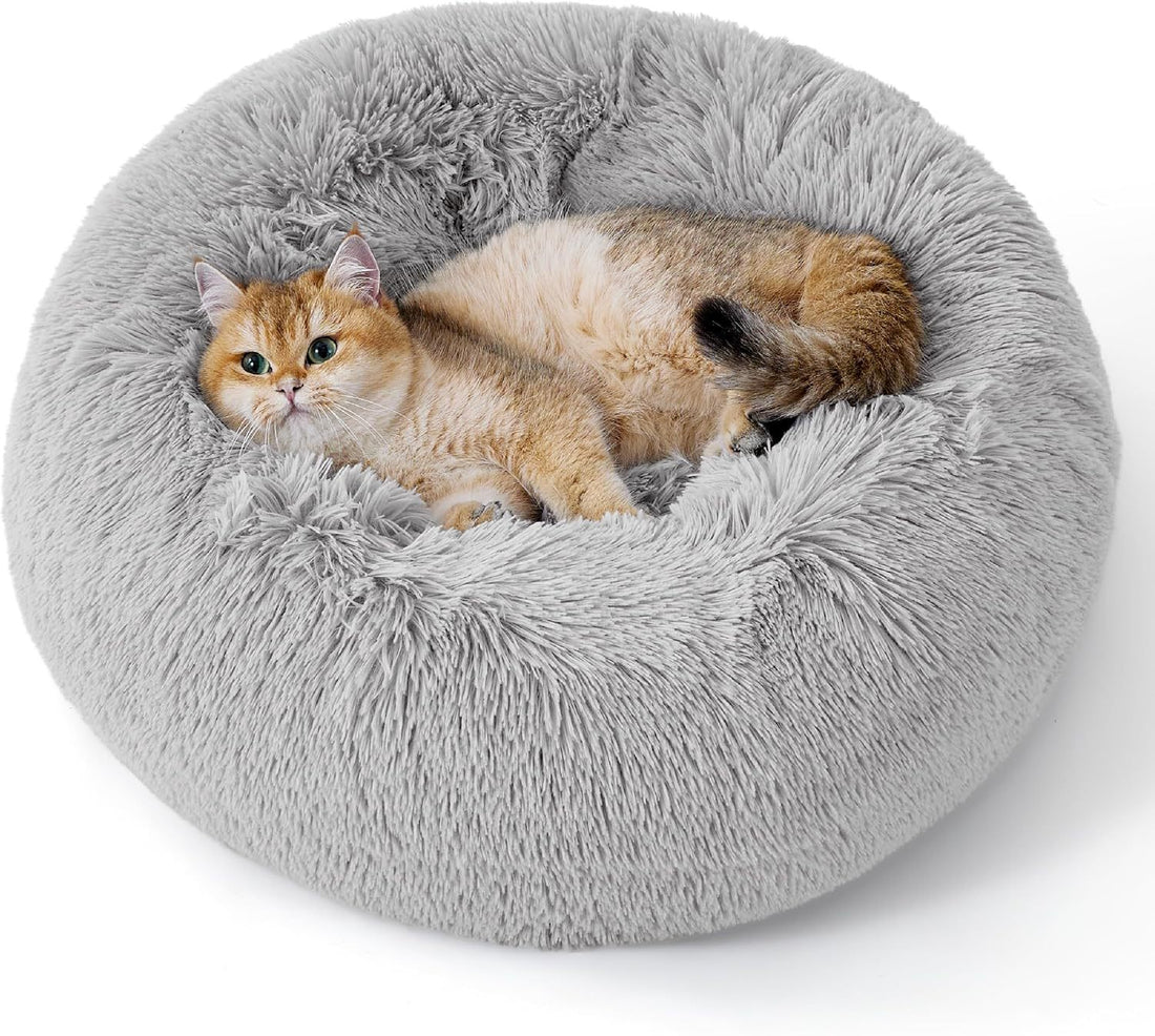 Indoor Solid Color Non Slip Fluffy Plush Pet Bed