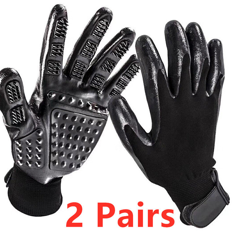 Pet Grooming Glove Shedding Massage Hair Remover Brush