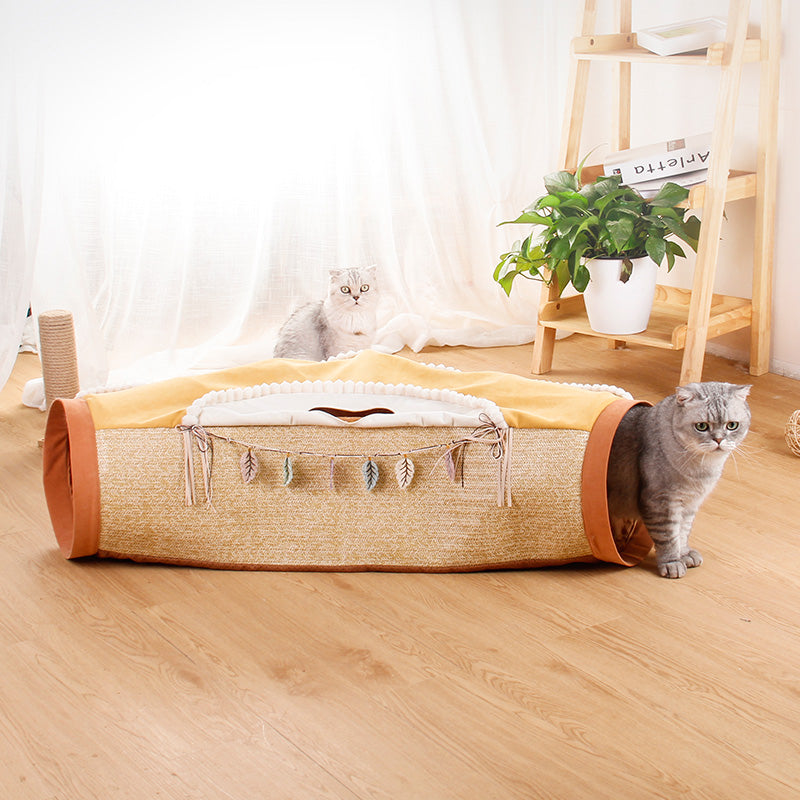 Interactive Pet Tunnel Roll Toy With Peek Hole Design